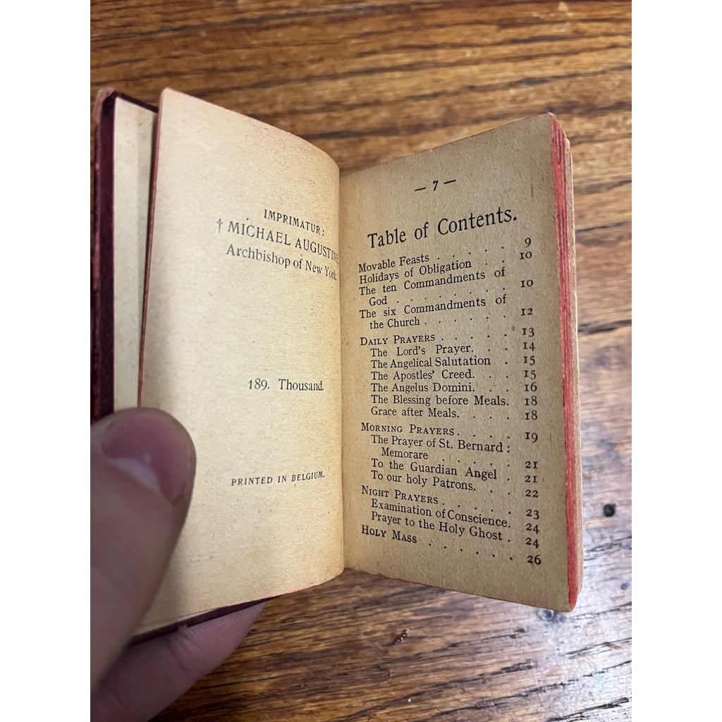Vintage 1920s The Child's Key to Heaven Miniature Book Catholic Kaster Green Bay