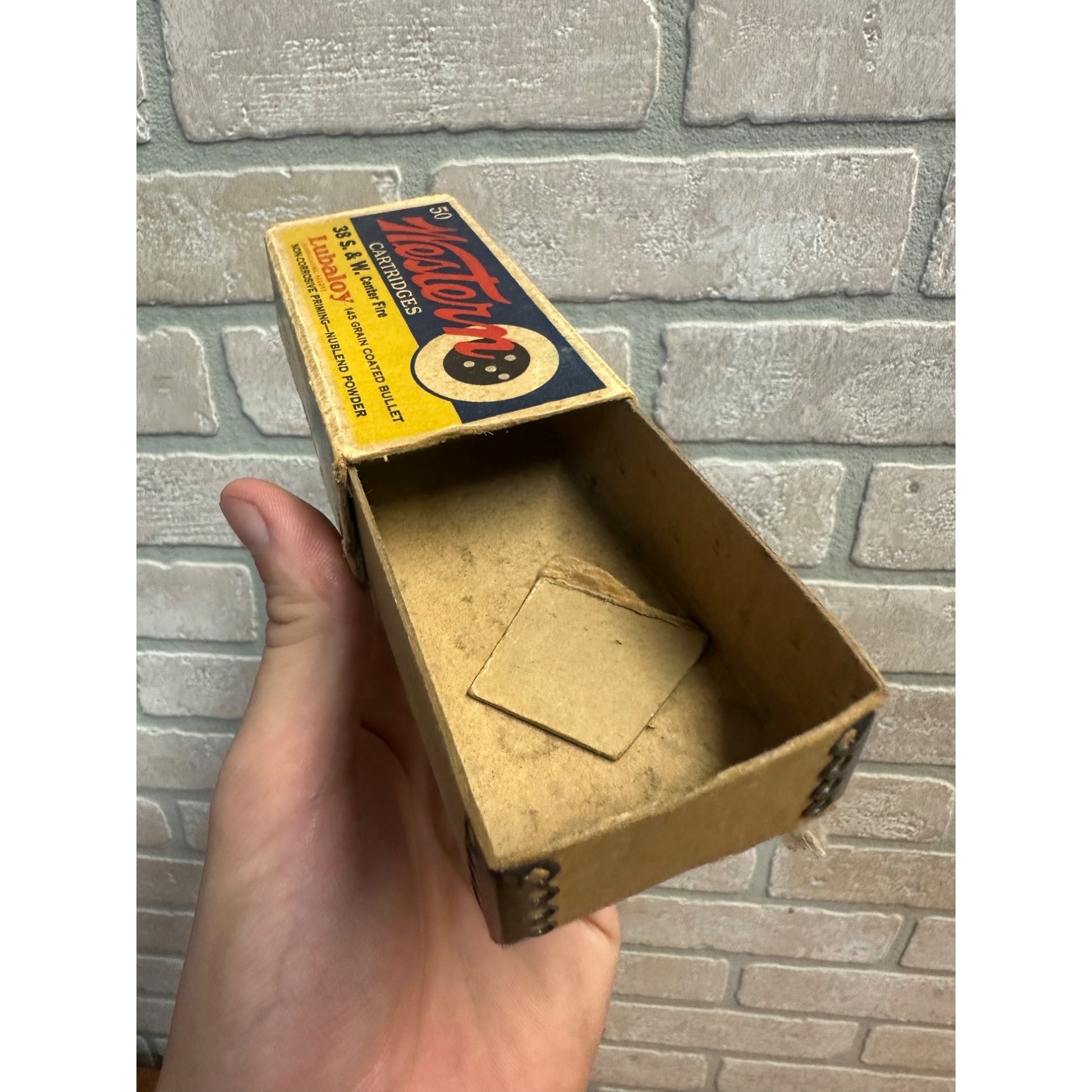 Western Cartiges 38 S. & W. Center Fire 145 Grain Coated Bullet EMPTY BOX