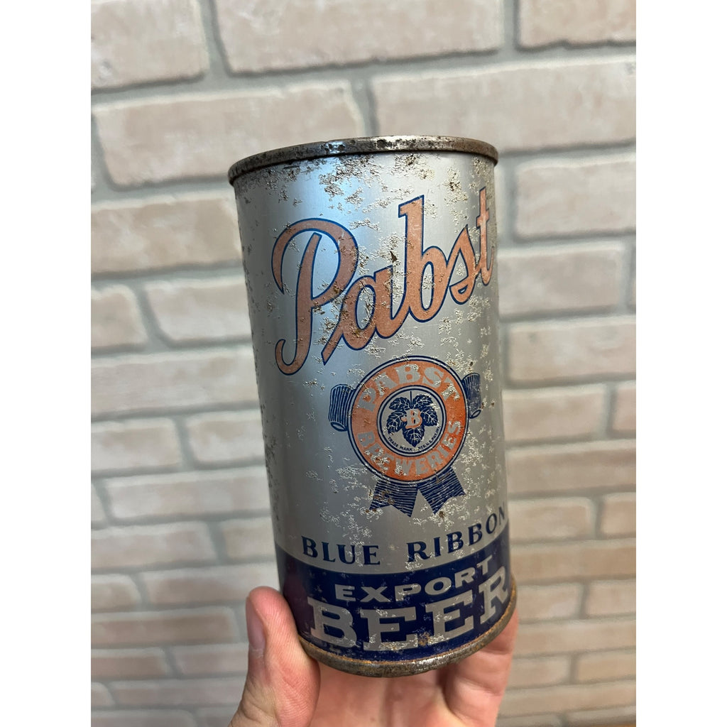 Pabst Blue Ribbon Export Beer 12 Oz Tapa Can Directional Flat Top OI Instruction