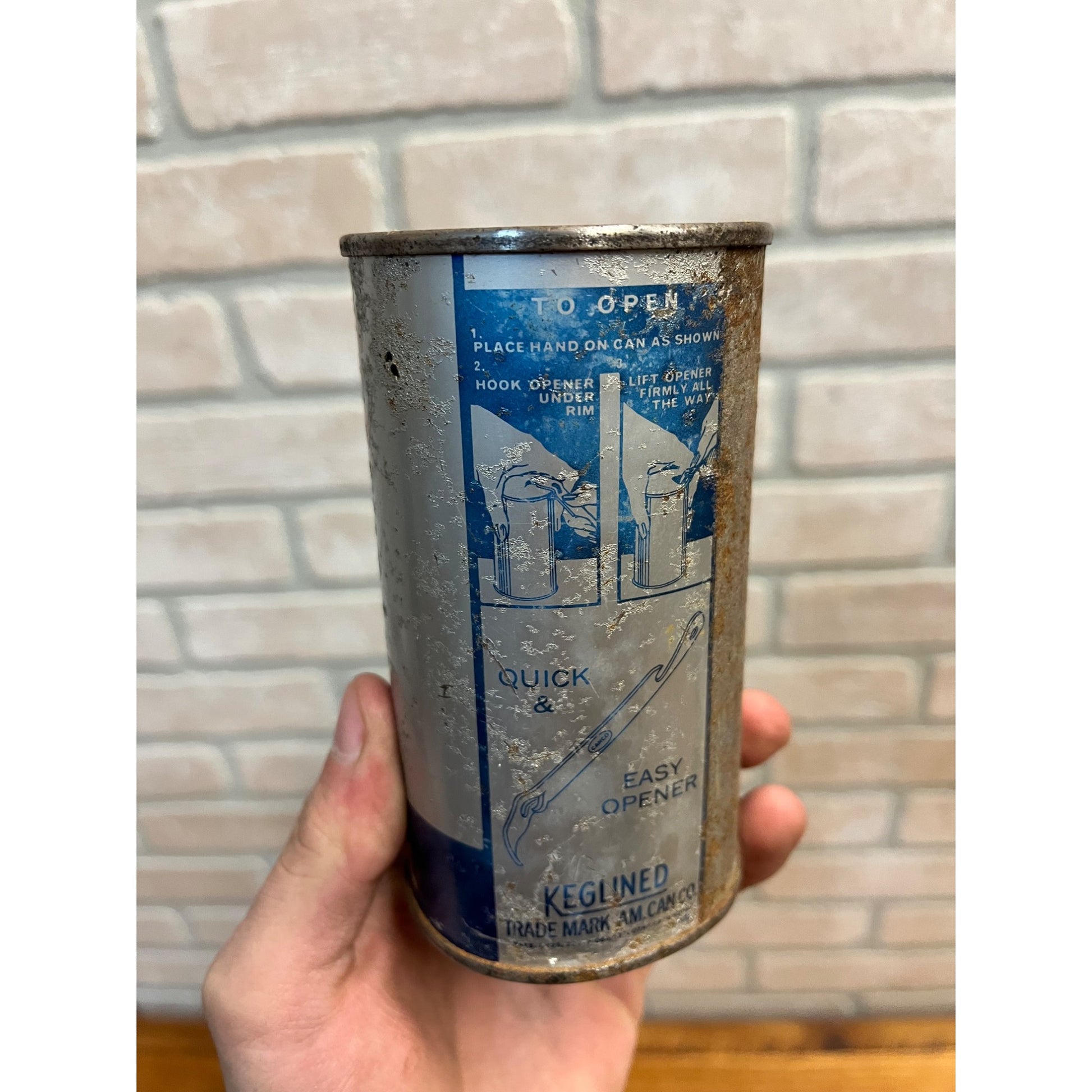 Pabst Blue Ribbon Export Beer 12 Oz Tapa Can Directional Flat Top OI Instruction