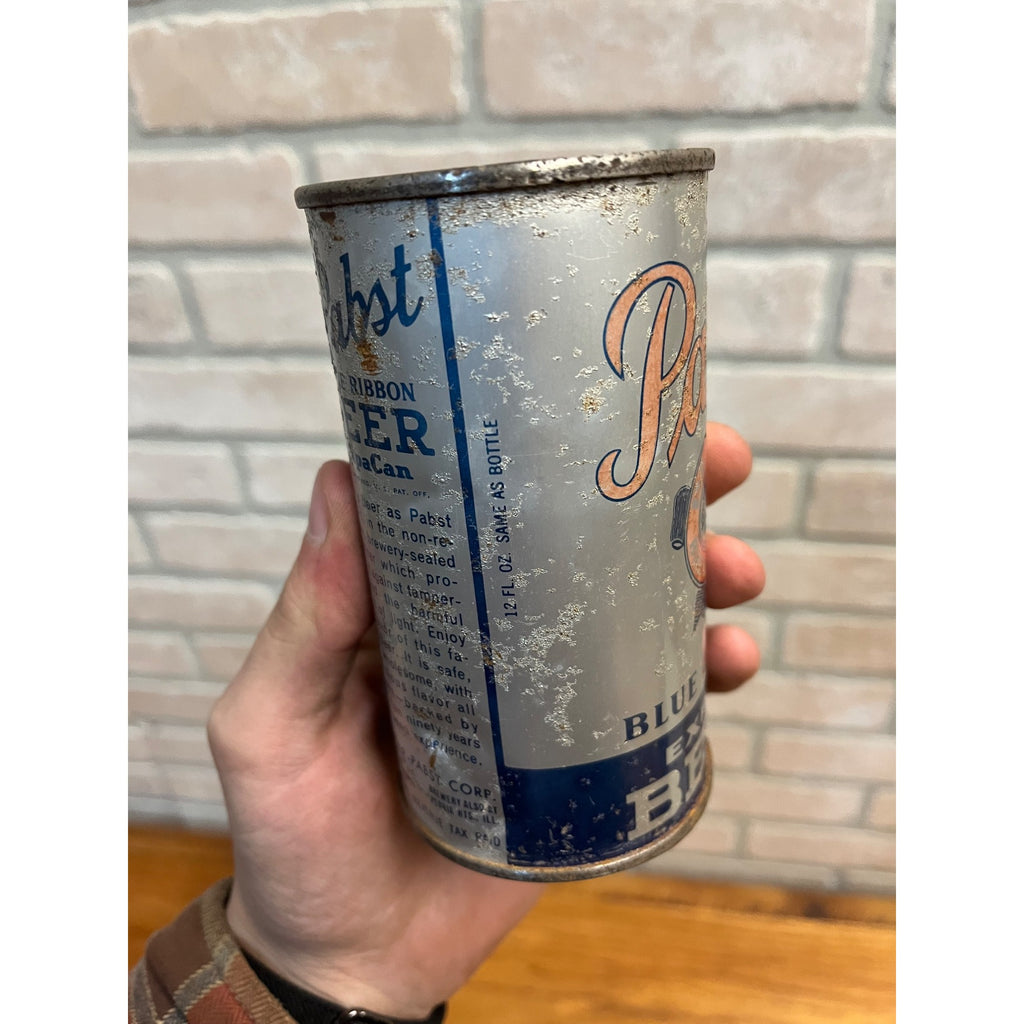 Pabst Blue Ribbon Export Beer 12 Oz Tapa Can Directional Flat Top OI Instruction