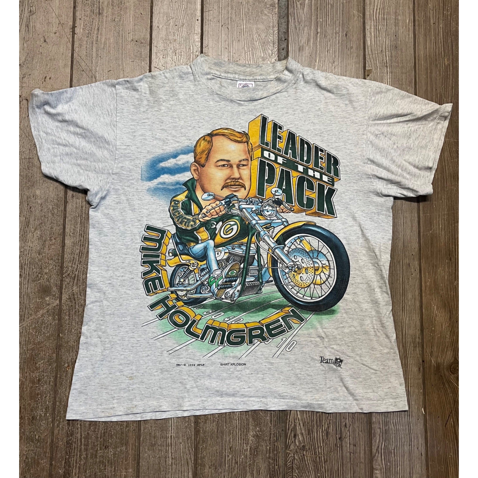 Vintage 90s Green Bay Packers Mike Holmgren Leader of Pack Mens Shirt Size L