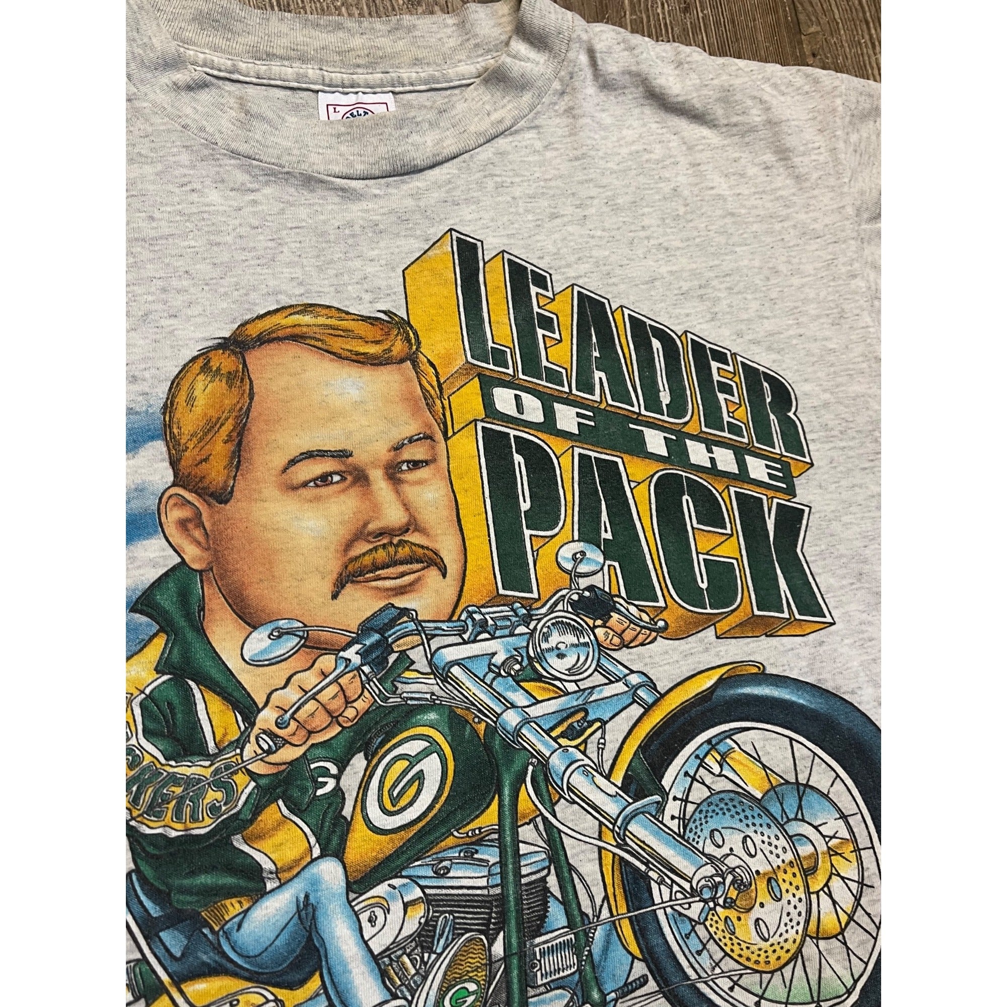 Vintage 90s Green Bay Packers Mike Holmgren Leader of Pack Mens Shirt Size L