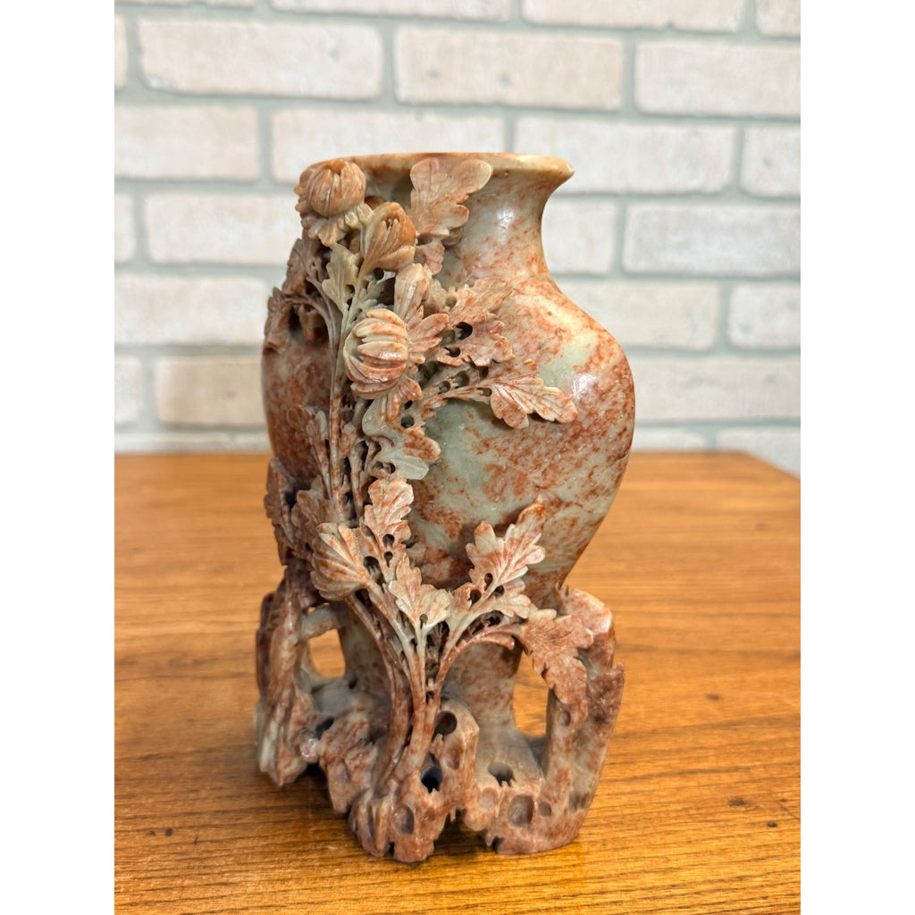 Vintage 1934 Chicago World's Fair Century of Progress Carved Soapstone Vase