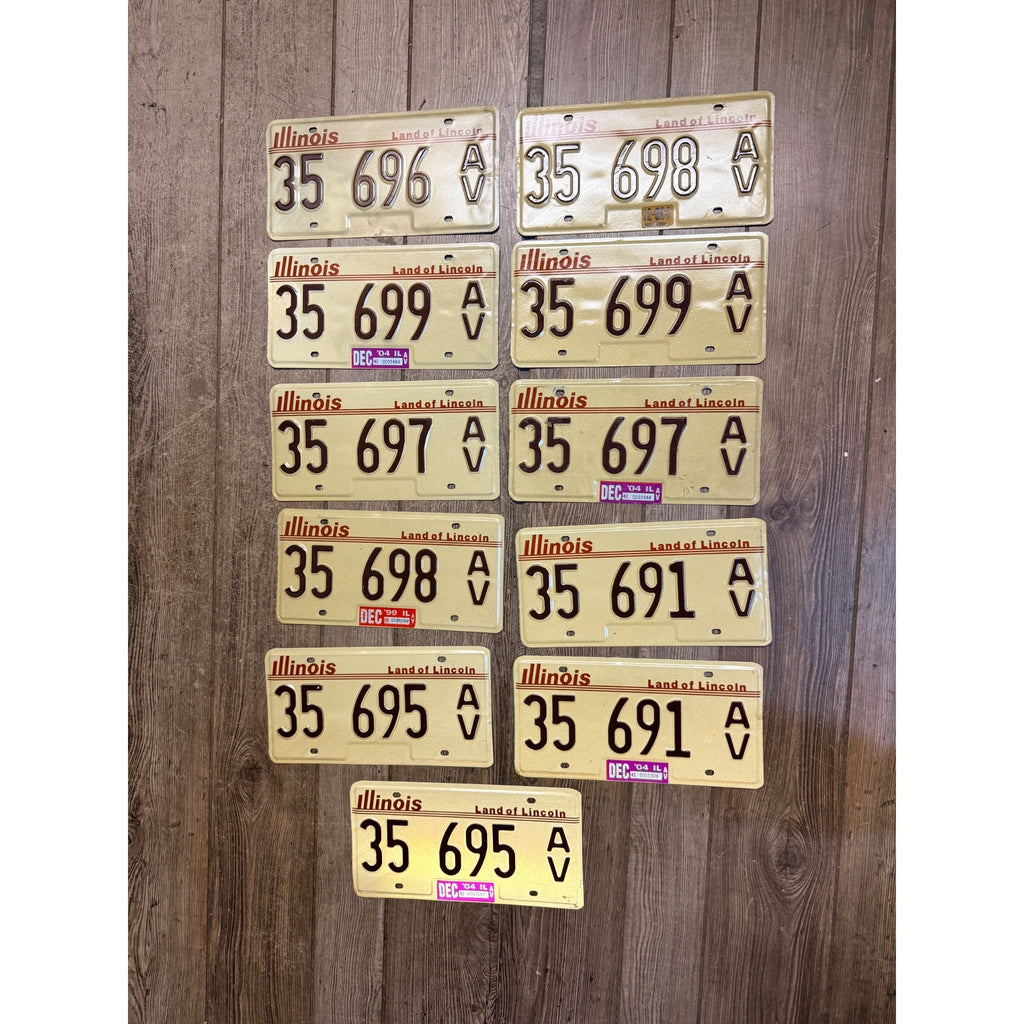 Vintage Large Lot (11) Illinois License Plates 1990s-2000s Land of Lincoln Motto