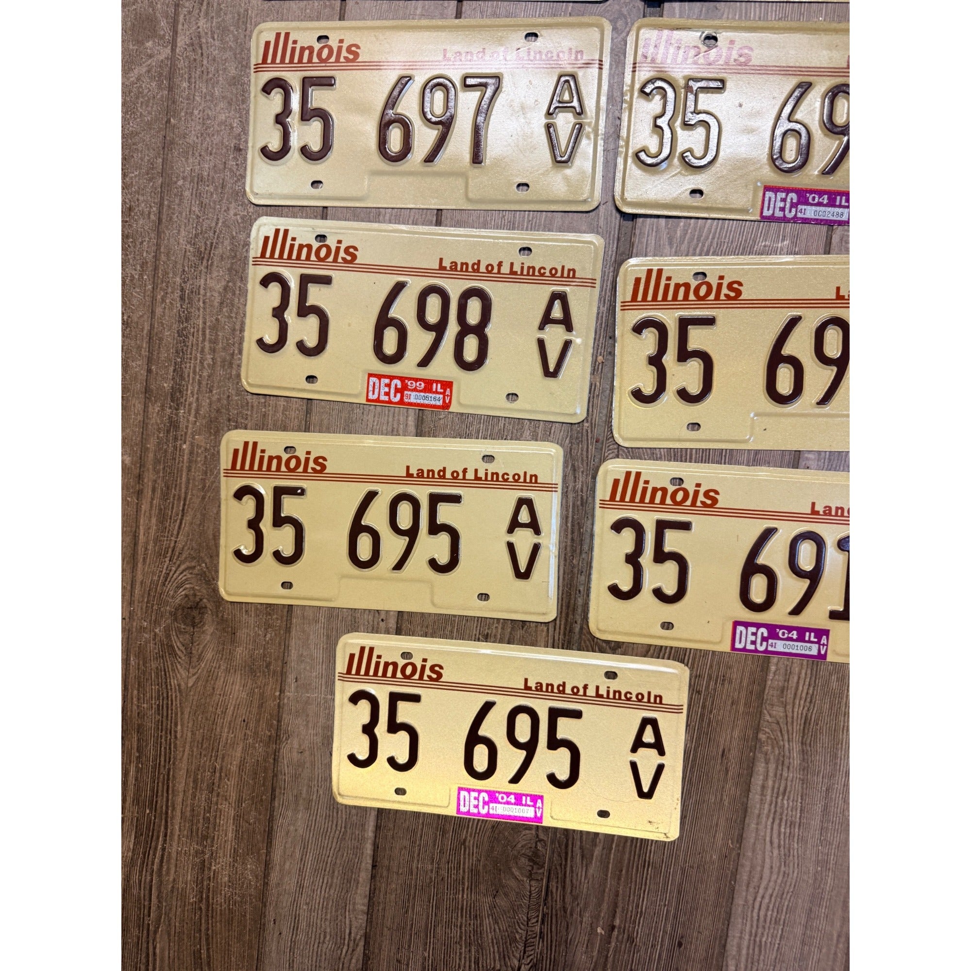 Vintage Large Lot (11) Illinois License Plates 1990s-2000s Land of Lincoln Motto
