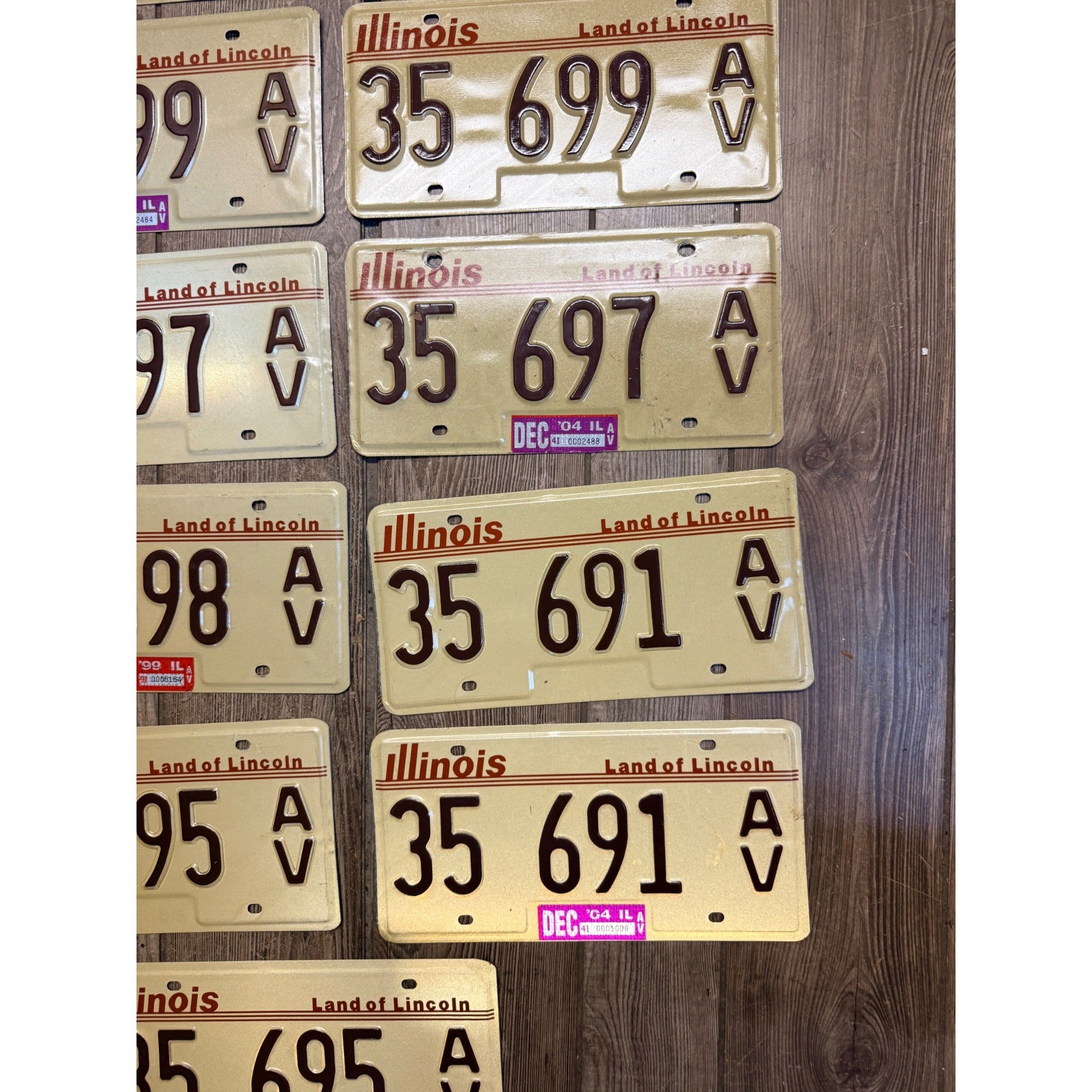 Vintage Large Lot (11) Illinois License Plates 1990s-2000s Land of Lincoln Motto