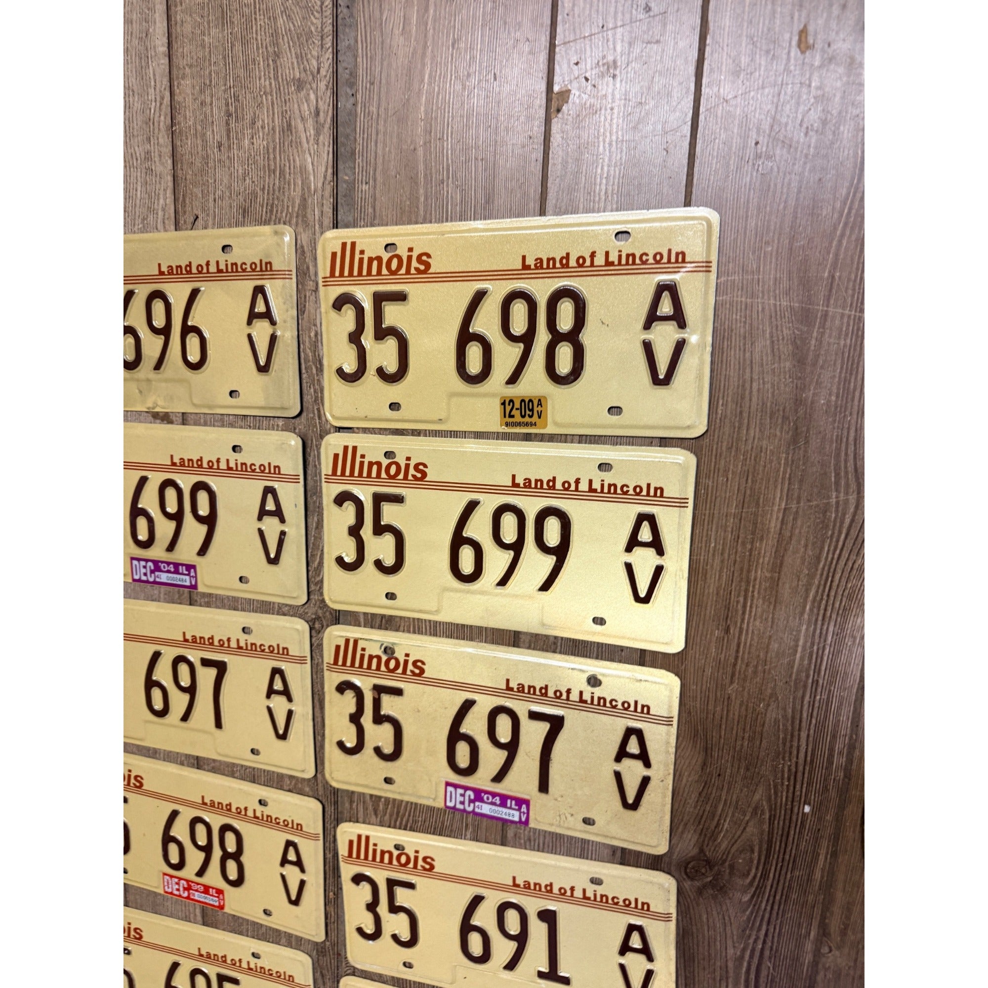 Vintage Large Lot (11) Illinois License Plates 1990s-2000s Land of Lincoln Motto