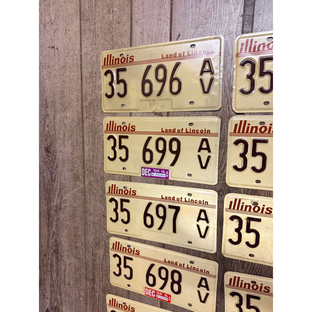 Vintage Large Lot (11) Illinois License Plates 1990s-2000s Land of Lincoln Motto