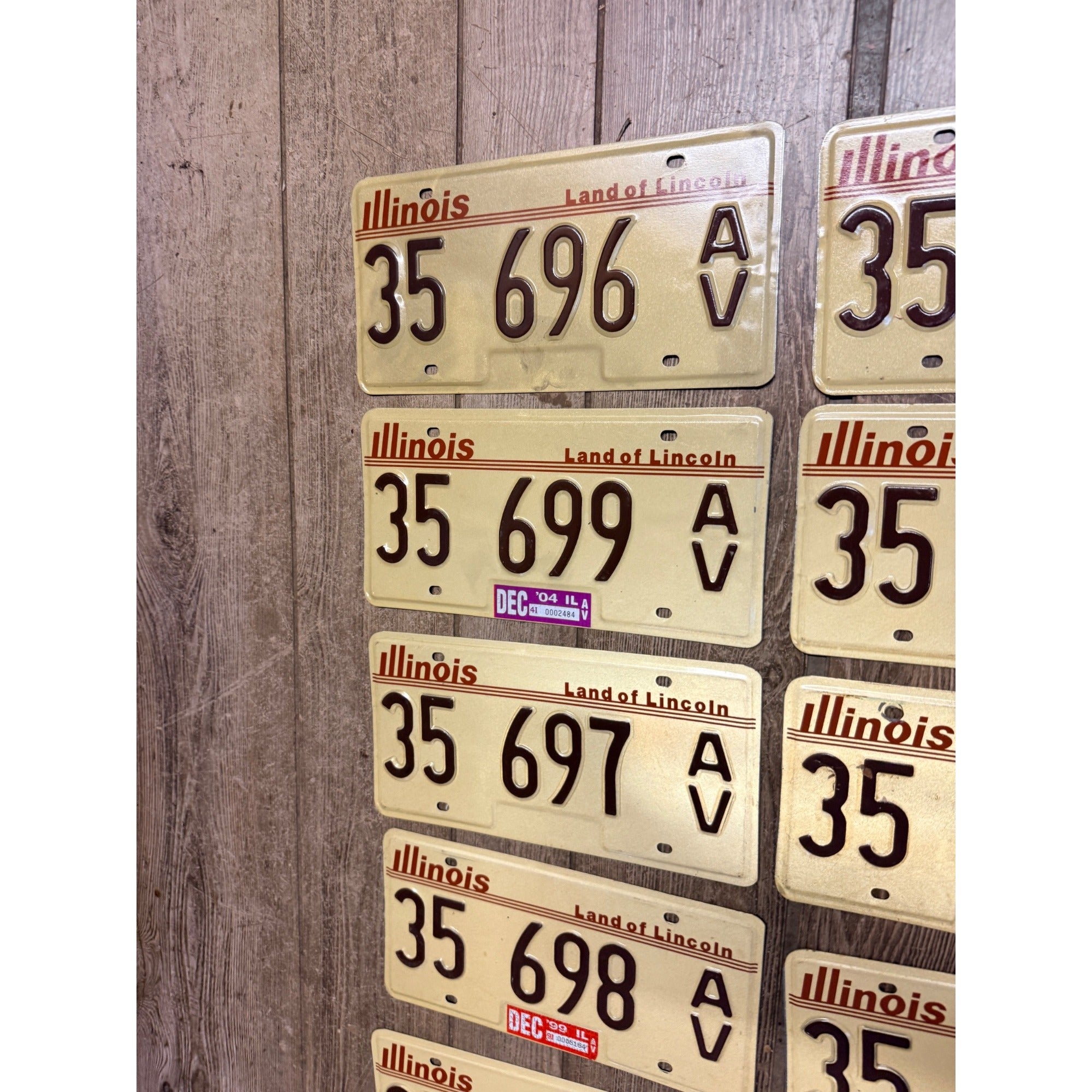 Vintage Large Lot (11) Illinois License Plates 1990s-2000s Land of Lincoln Motto