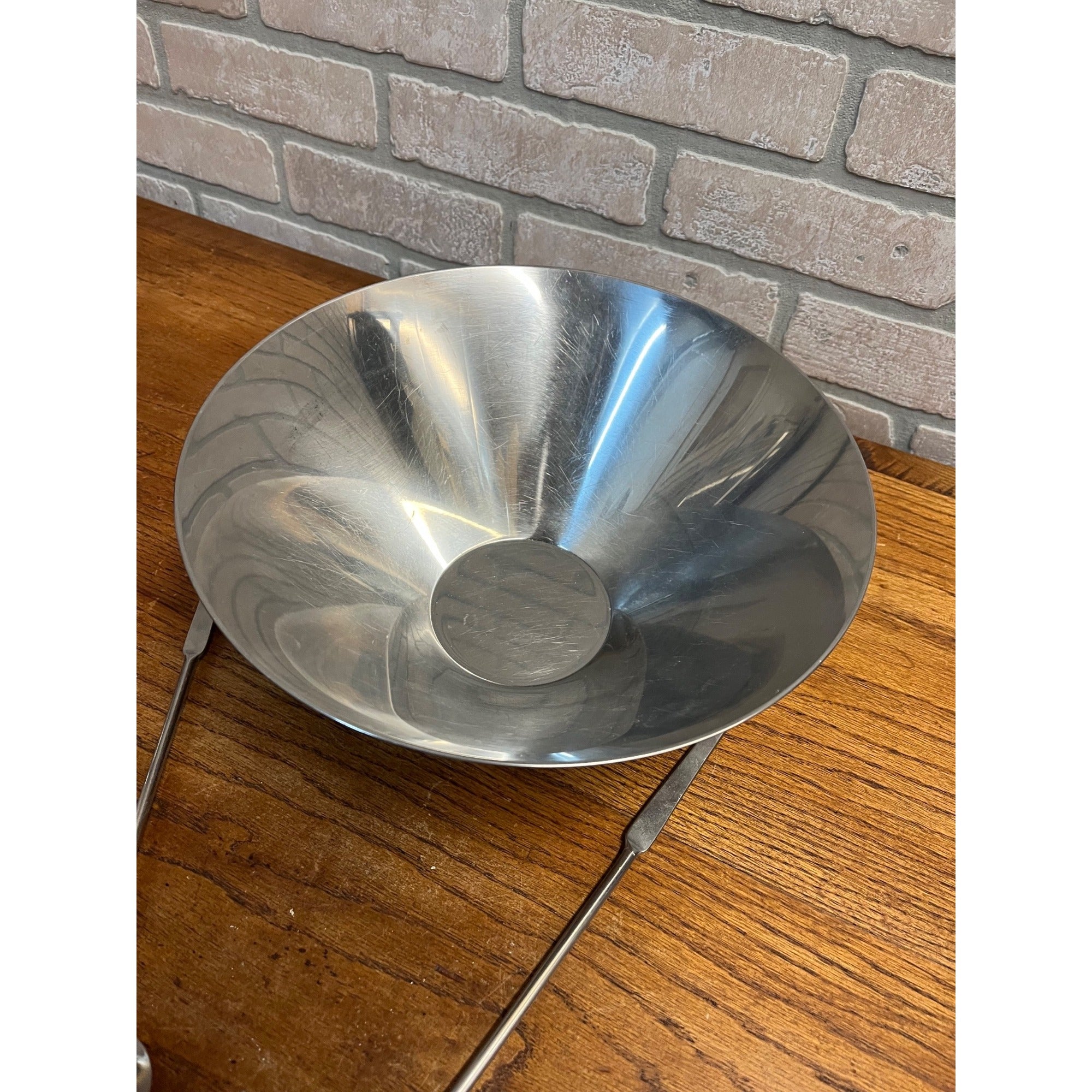 Vintage 1960s MCM Gabis Stainless Steel Salad Bowl & Serving Utensils Swedish