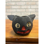 Antique Original Halloween German Black Cat Lantern 4.5"