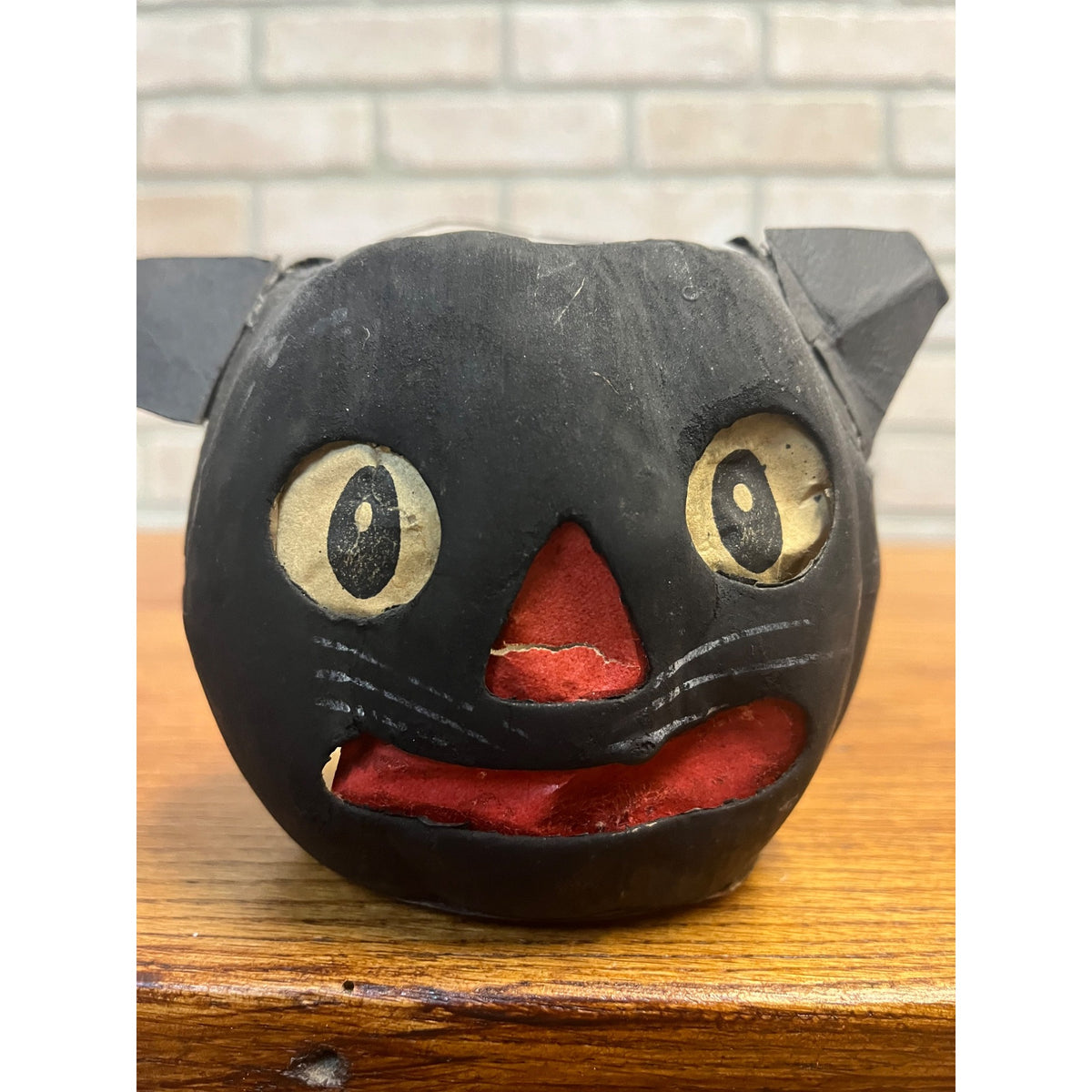 Antique Original Halloween German Black Cat Lantern 4.5"