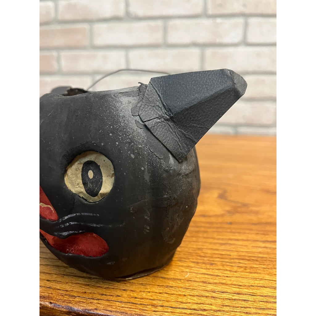 Antique Original Halloween German Black Cat Lantern 4.5"