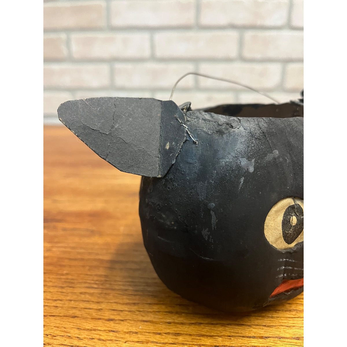 Antique Original Halloween German Black Cat Lantern 4.5"