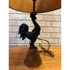 Vintage 1950s Rooster Weathervane Farm Theme Child's Lamp w/ Paper Shade