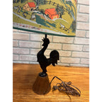 Vintage 1950s Rooster Weathervane Farm Theme Child's Lamp w/ Paper Shade