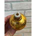 Vintage Shiny Brite Gold Ribbed Mercury Glass Chinese Lantern Christmas Ornament