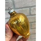 Vintage Shiny Brite Gold Ribbed Mercury Glass Chinese Lantern Christmas Ornament