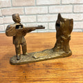 Antique Cast Iron Mechanical Bank J&E Stevens Creedmore Orignal Gold Paint