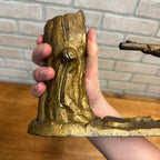 Antique Cast Iron Mechanical Bank J&E Stevens Creedmore Orignal Gold Paint