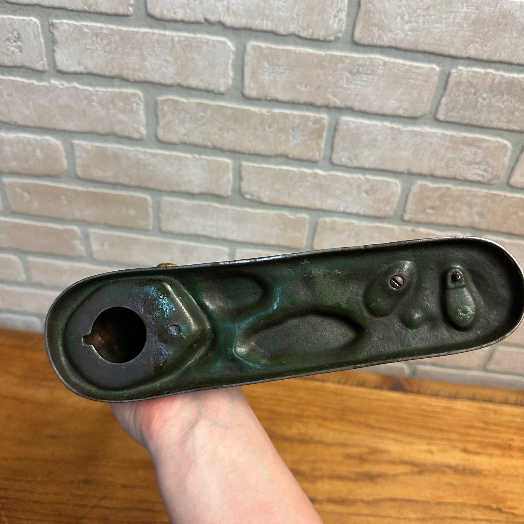 Antique Cast Iron Mechanical Bank J&E Stevens Creedmore Orignal Gold Paint