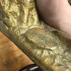 Antique Cast Iron Mechanical Bank J&E Stevens Creedmore Orignal Gold Paint