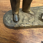 Antique Cast Iron Mechanical Bank J&E Stevens Creedmore Orignal Gold Paint