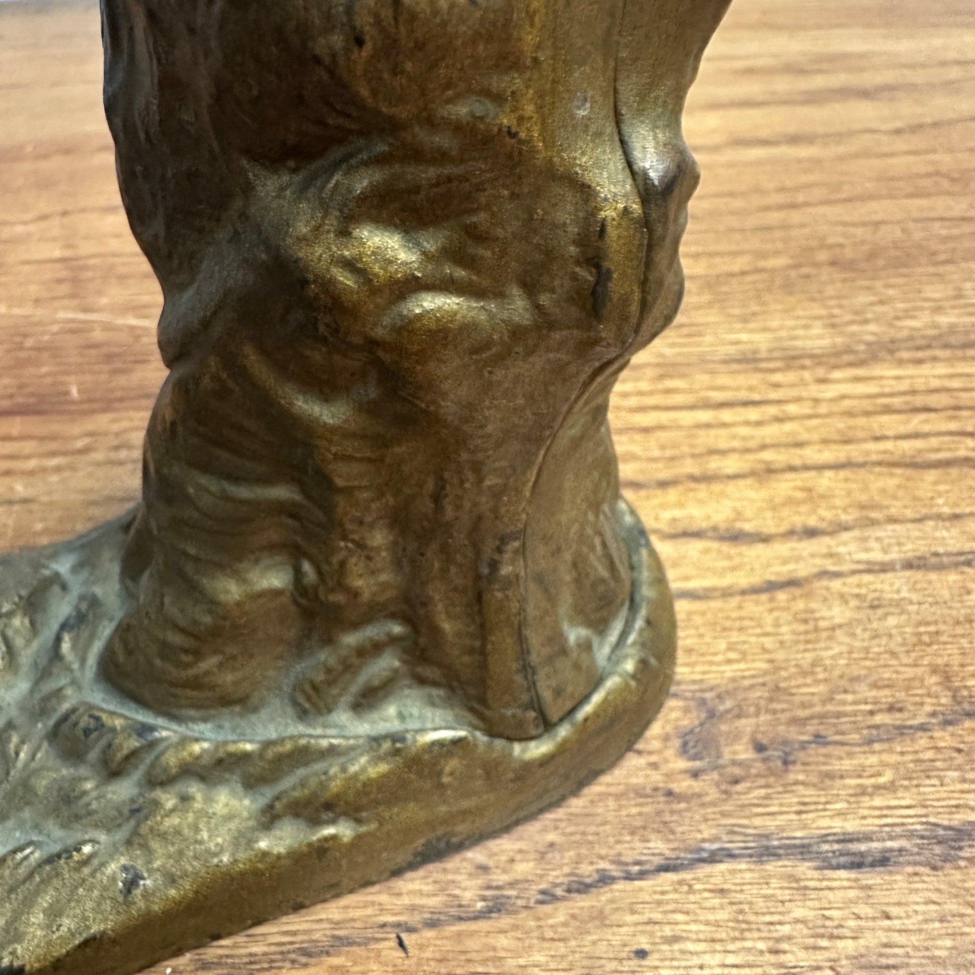 Antique Cast Iron Mechanical Bank J&E Stevens Creedmore Orignal Gold Paint