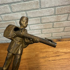 Antique Cast Iron Mechanical Bank J&E Stevens Creedmore Orignal Gold Paint