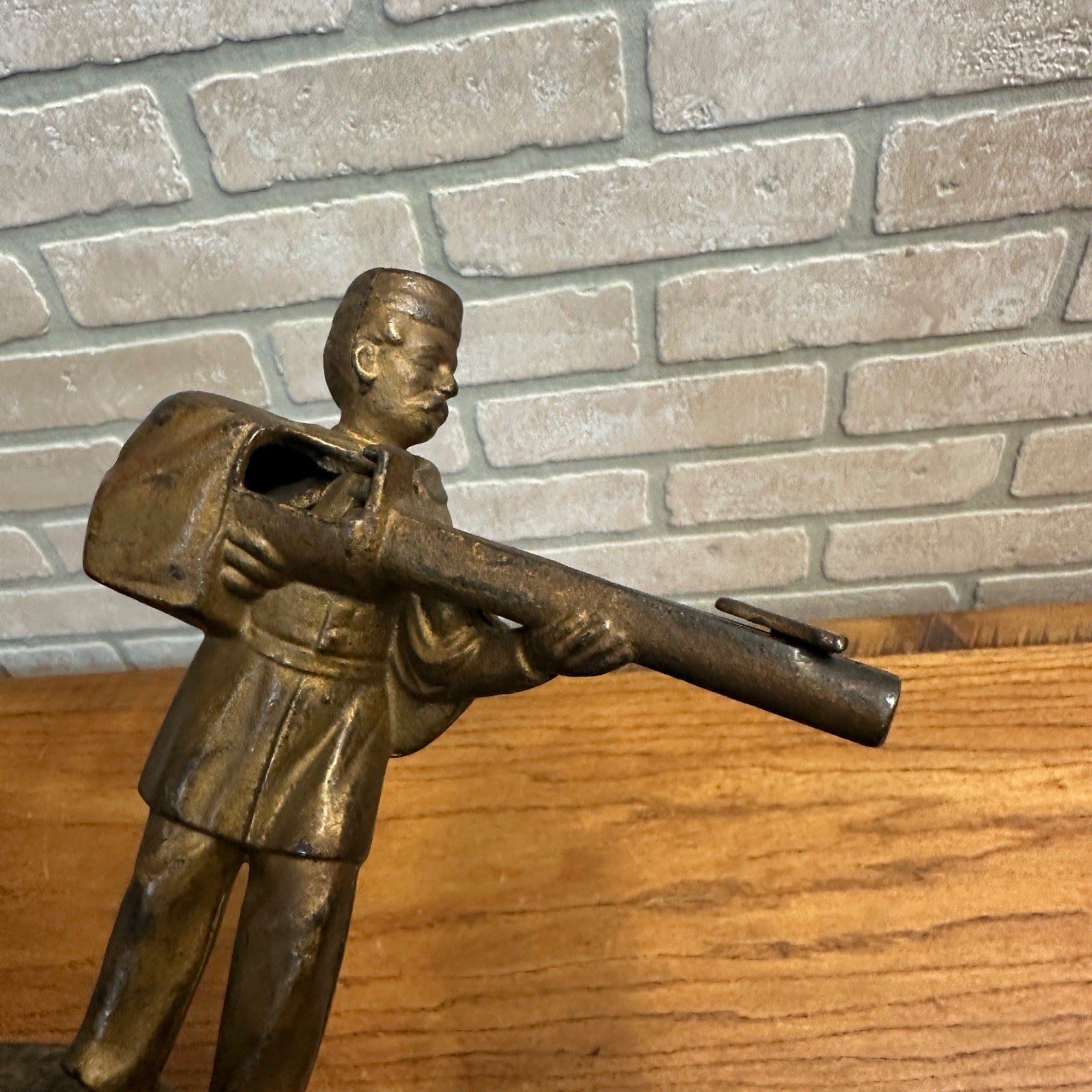 Antique Cast Iron Mechanical Bank J&E Stevens Creedmore Orignal Gold Paint