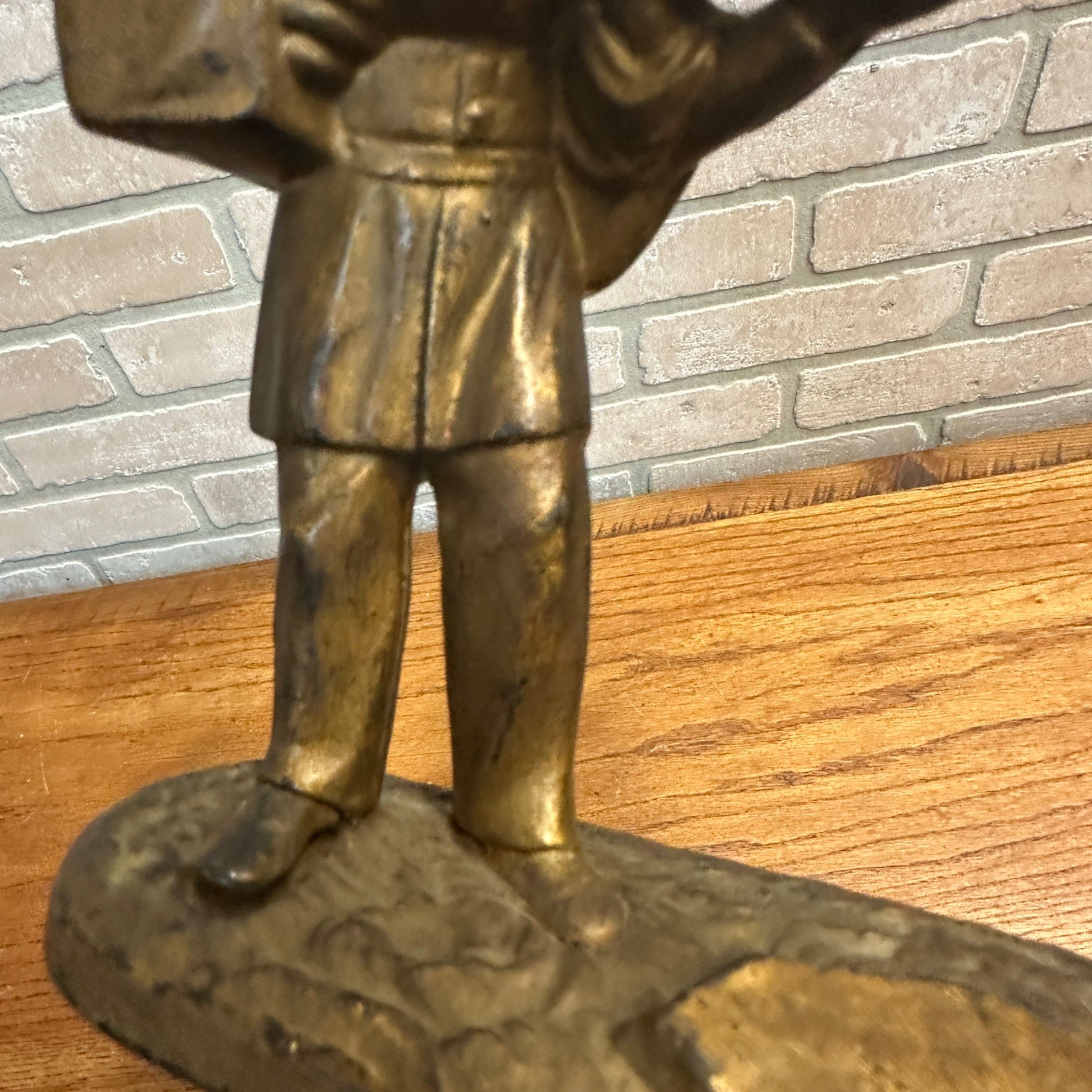 Antique Cast Iron Mechanical Bank J&E Stevens Creedmore Orignal Gold Paint