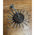 Vintage MCM Spinning Tie Rack Wood Round Closet Hanger Mount Rotating
