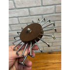 Vintage MCM Spinning Tie Rack Wood Round Closet Hanger Mount Rotating