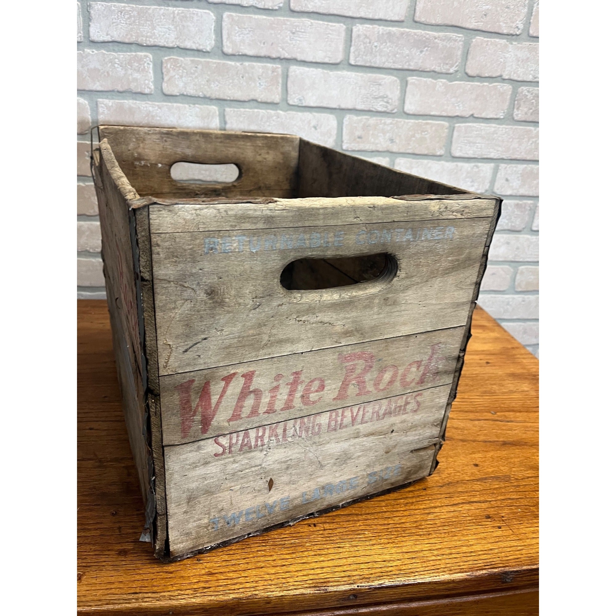 Vintage WHITE ROCK Sparkling Beverages Wood Crate, Soda Water Large Size