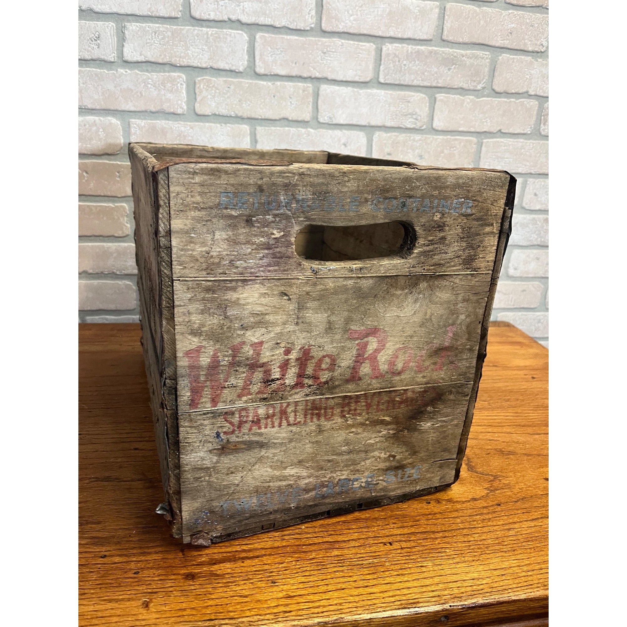 Vintage WHITE ROCK Sparkling Beverages Wood Crate, Soda Water Large Size