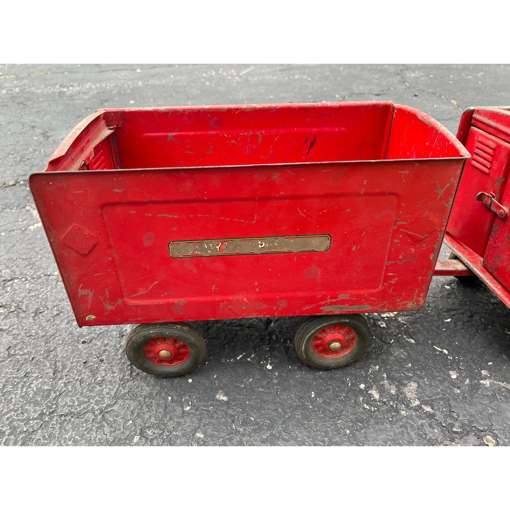 Vintage 1930s Buddy L Express Line Pressed Steel Toy Tandem Trailer Truck