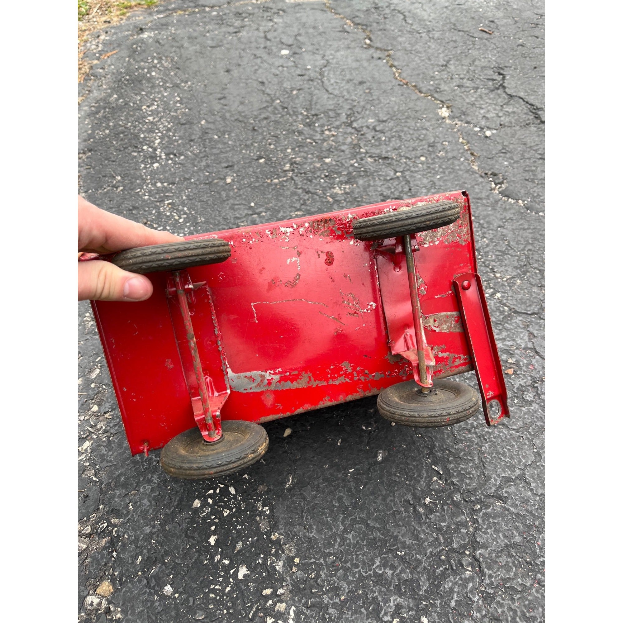 Vintage 1930s Buddy L Express Line Pressed Steel Toy Tandem Trailer Truck