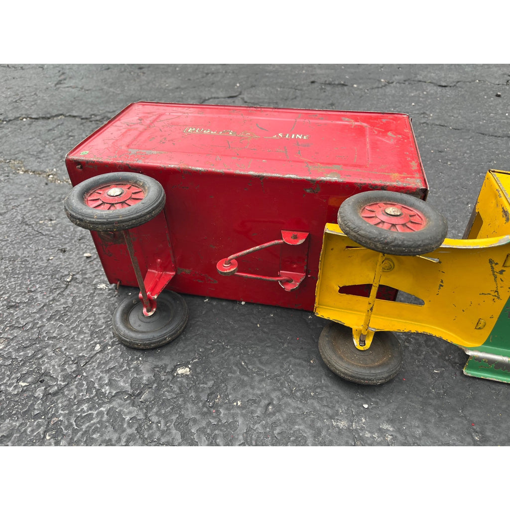 Vintage 1930s Buddy L Express Line Pressed Steel Toy Tandem Trailer Truck