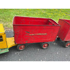 Vintage 1930s Buddy L Express Line Pressed Steel Toy Tandem Trailer Truck