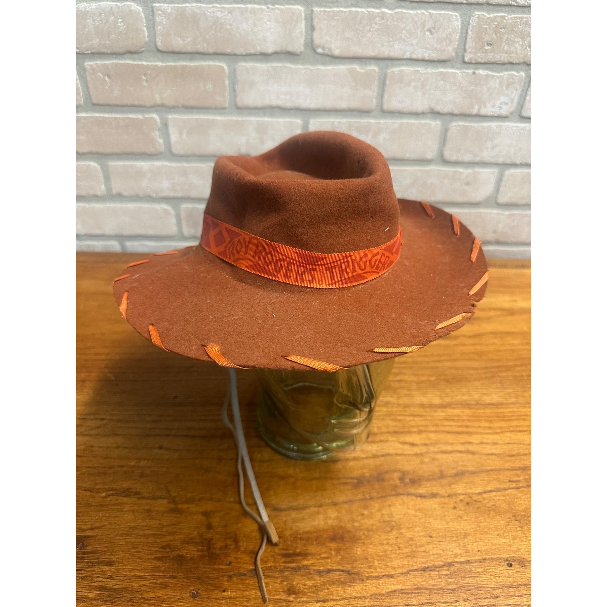 Vintage 1950s Roy Rogers & Trigger Borwn Wool Child's Cowboy Hat