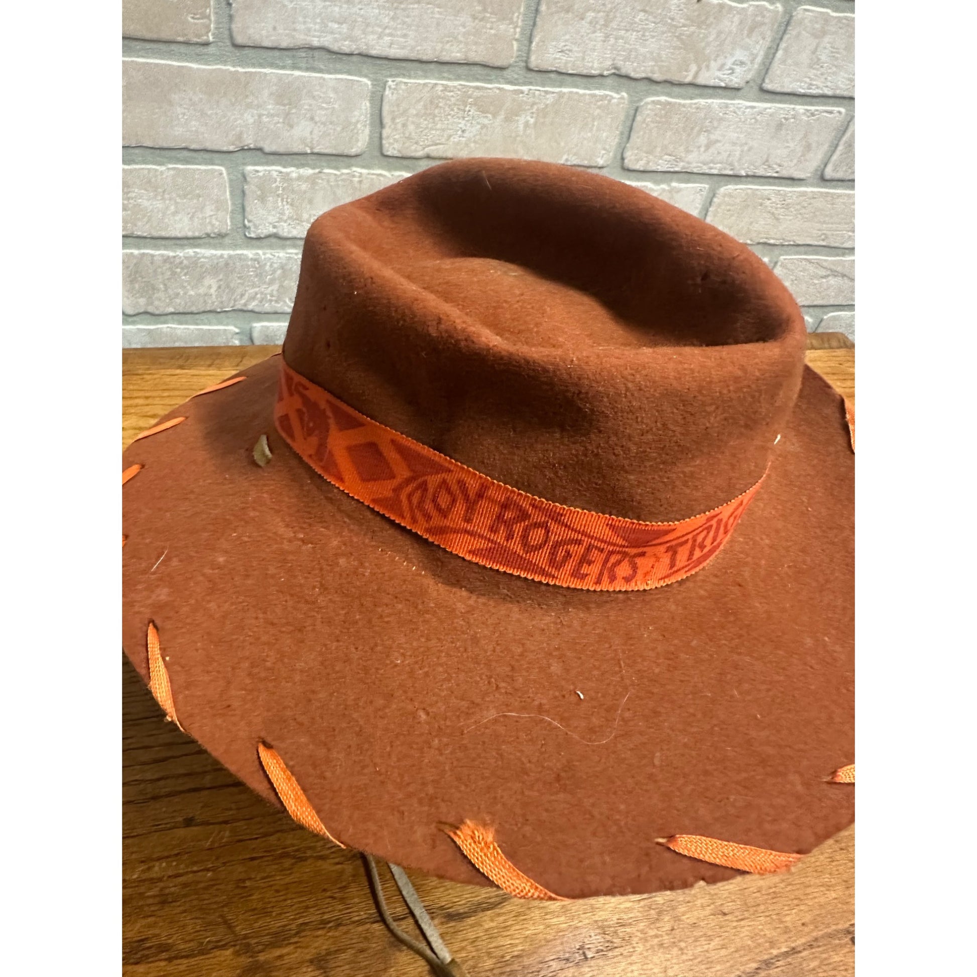 Vintage 1950s Roy Rogers & Trigger Borwn Wool Child's Cowboy Hat