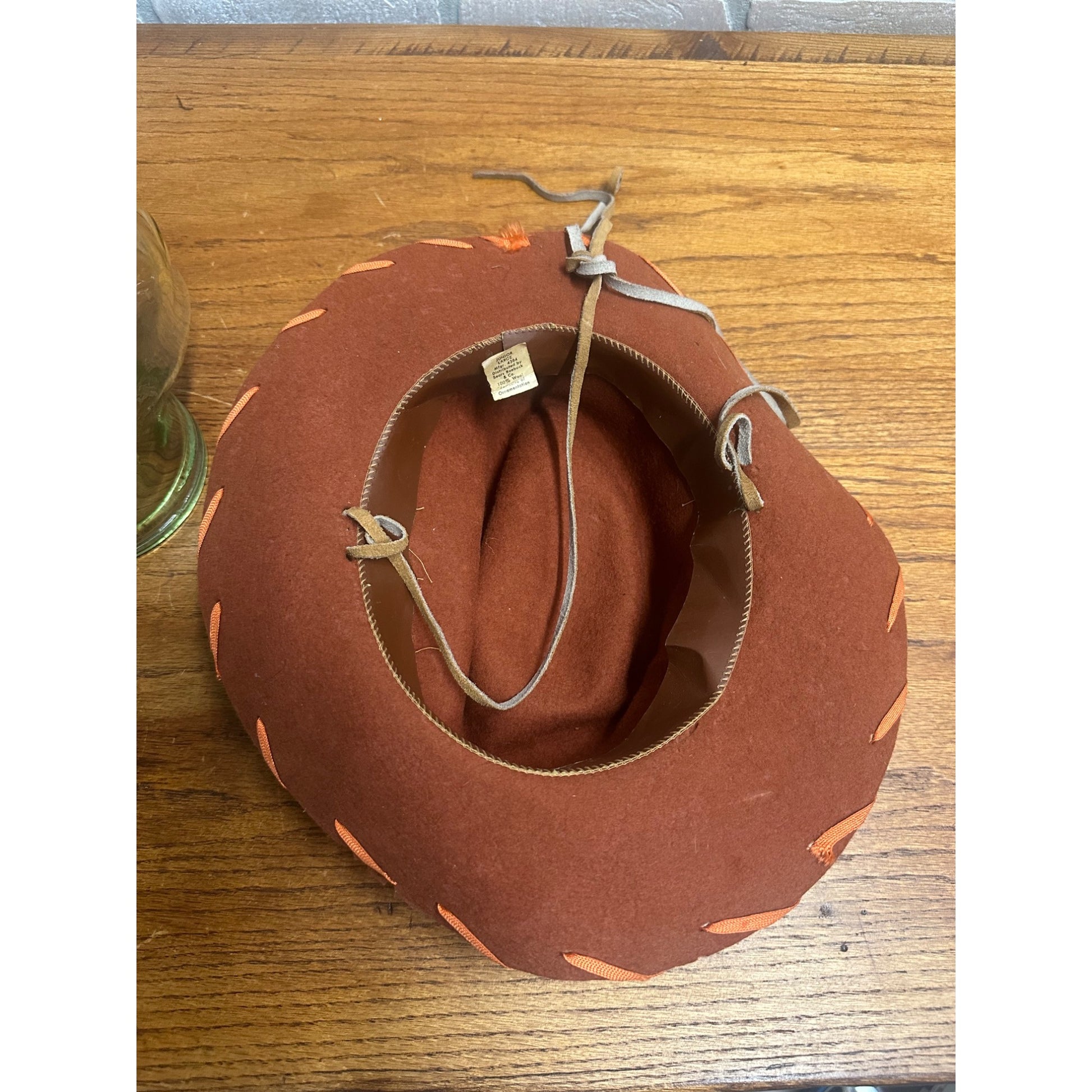 Vintage 1950s Roy Rogers & Trigger Borwn Wool Child's Cowboy Hat