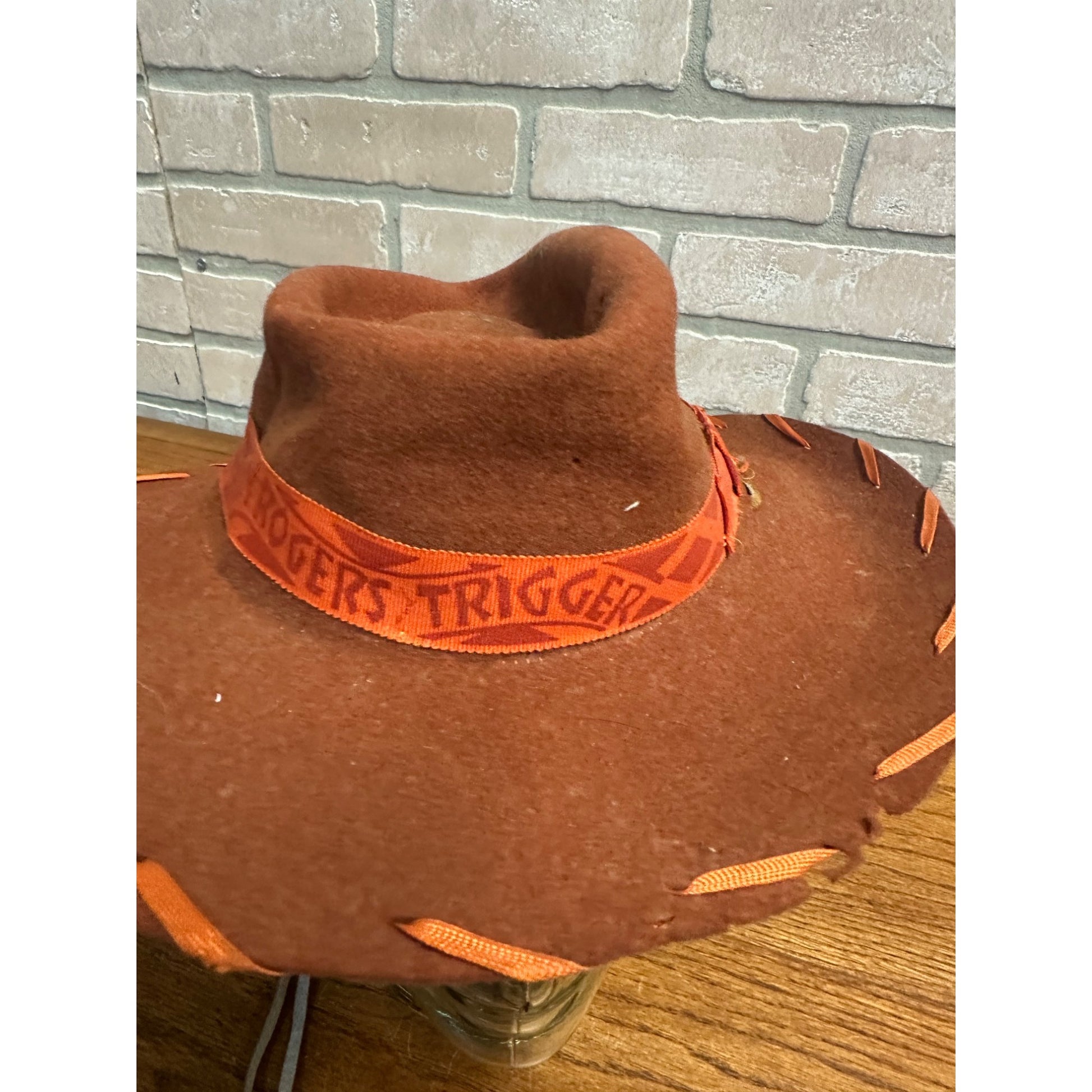Vintage 1950s Roy Rogers & Trigger Borwn Wool Child's Cowboy Hat