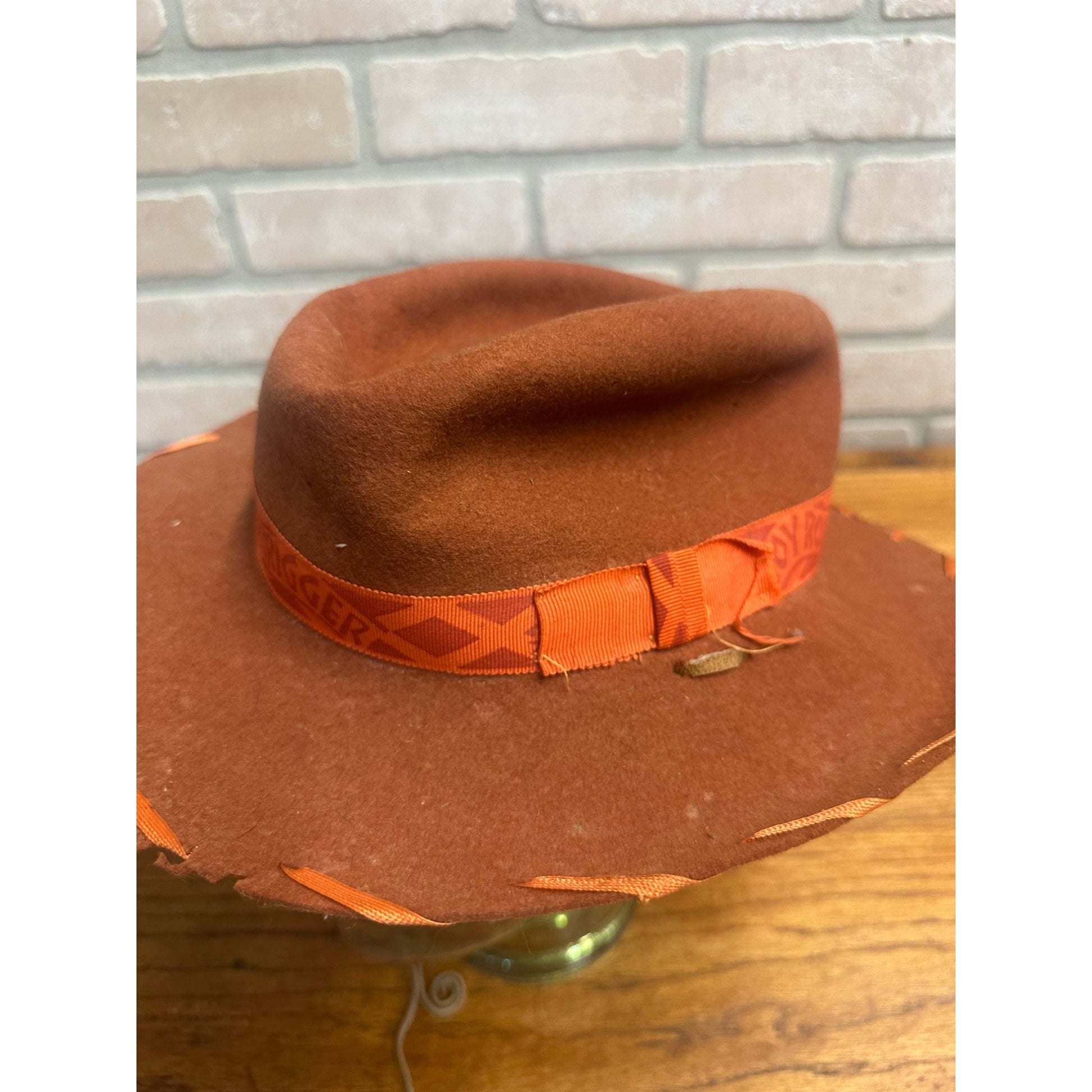 Vintage 1950s Roy Rogers & Trigger Borwn Wool Child's Cowboy Hat
