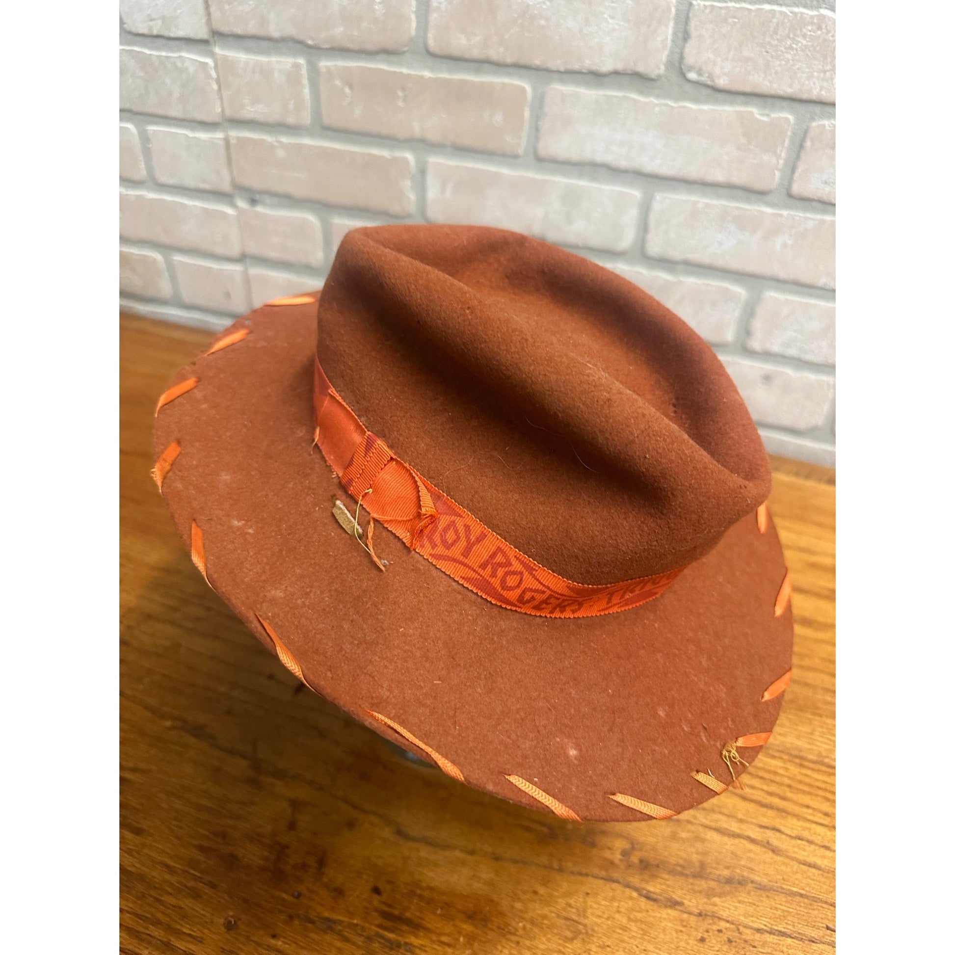 Vintage 1950s Roy Rogers & Trigger Borwn Wool Child's Cowboy Hat