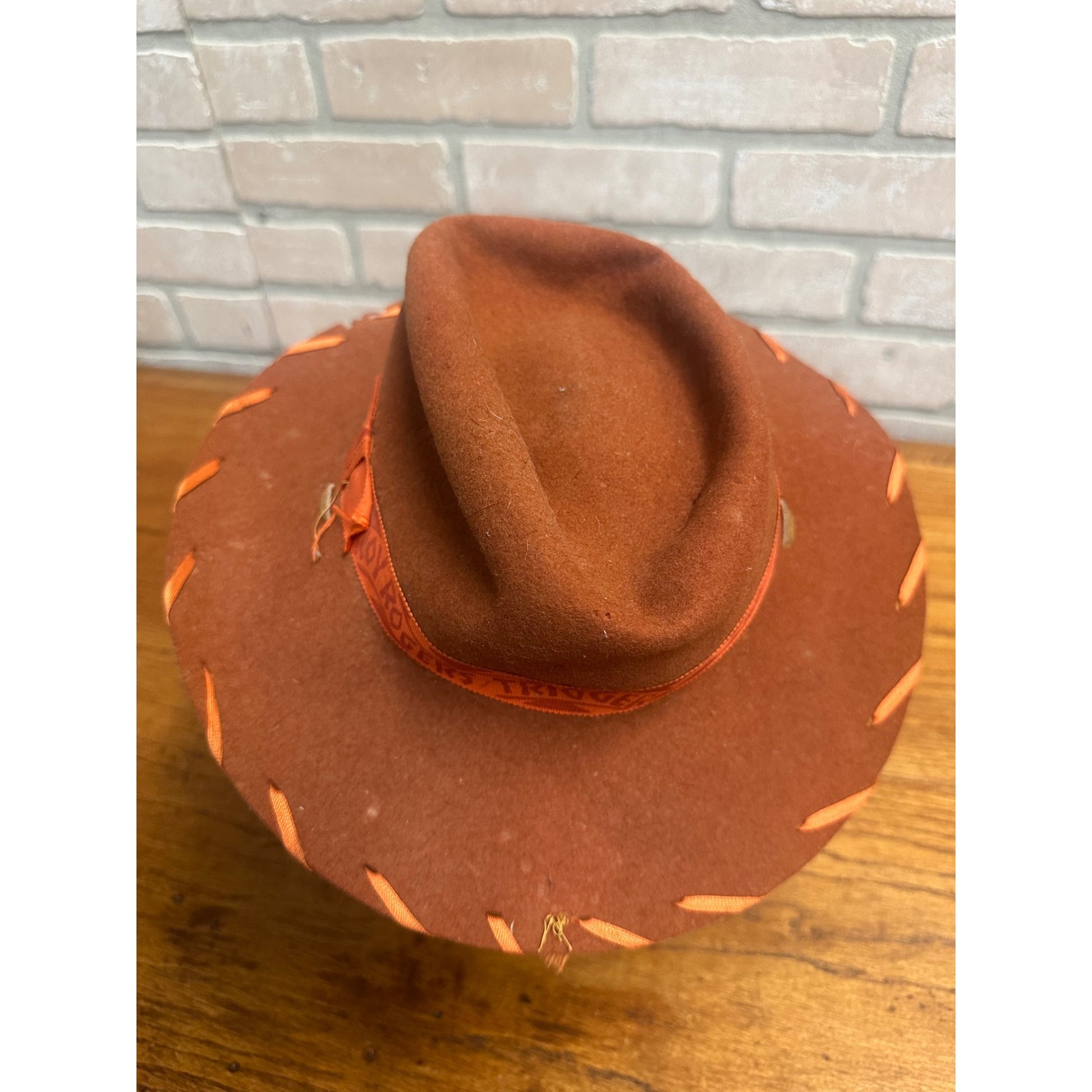 Vintage 1950s Roy Rogers & Trigger Borwn Wool Child's Cowboy Hat