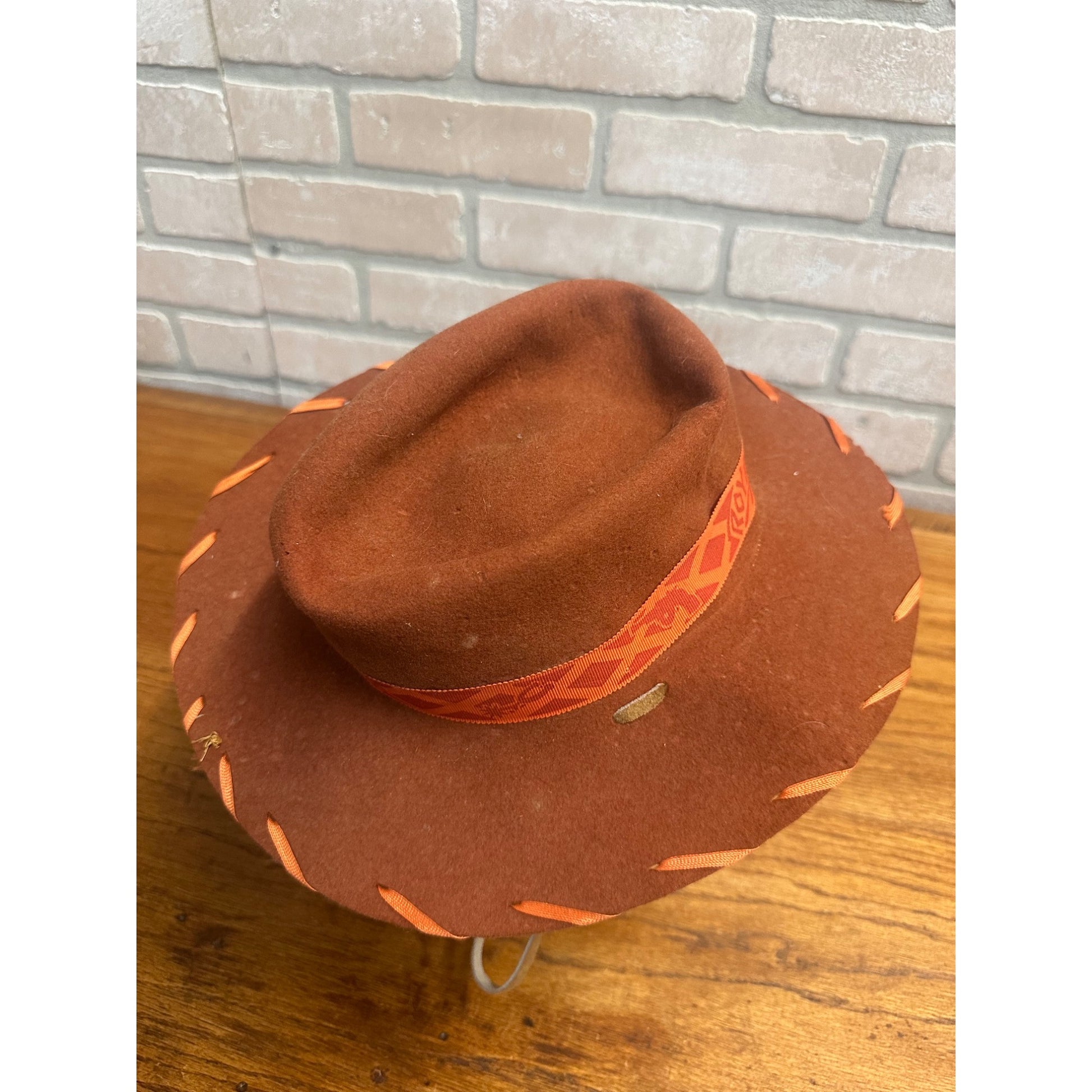 Vintage 1950s Roy Rogers & Trigger Borwn Wool Child's Cowboy Hat
