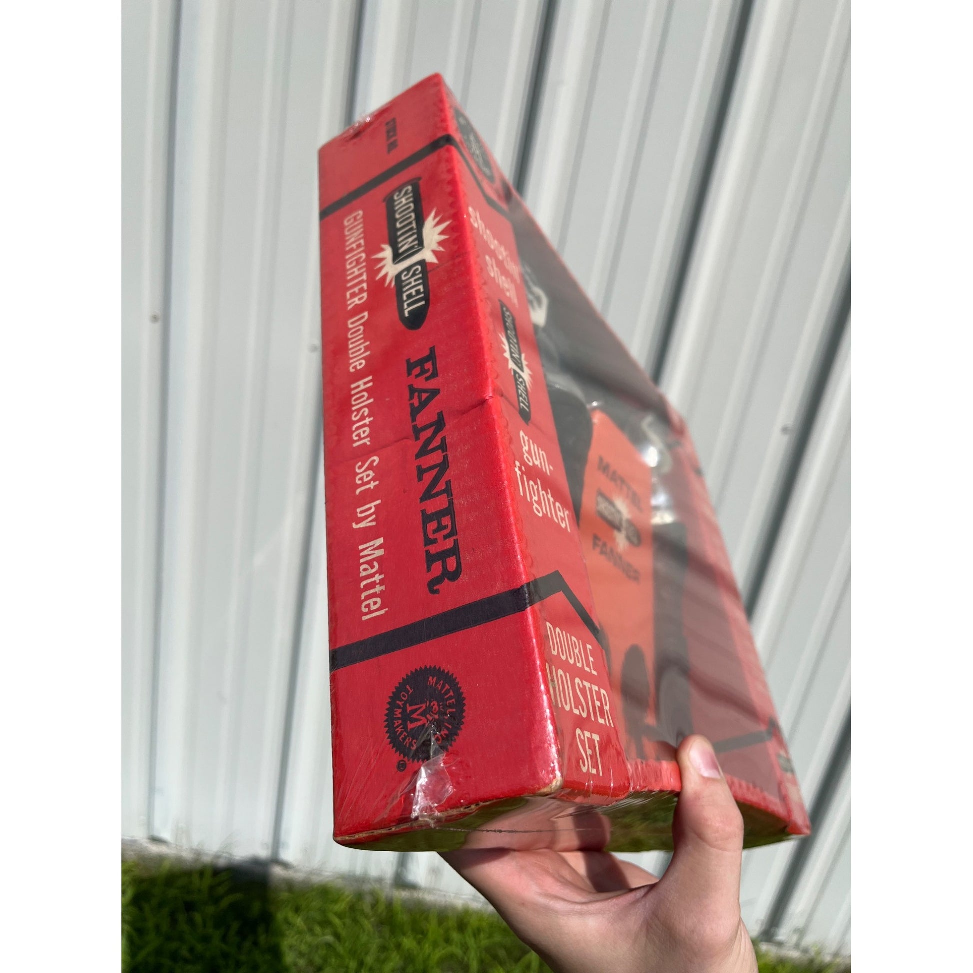 RARE 1961 Mattel Shootin Shell Fanner Gunfighter Double Holster Set NEW SEALED BOX