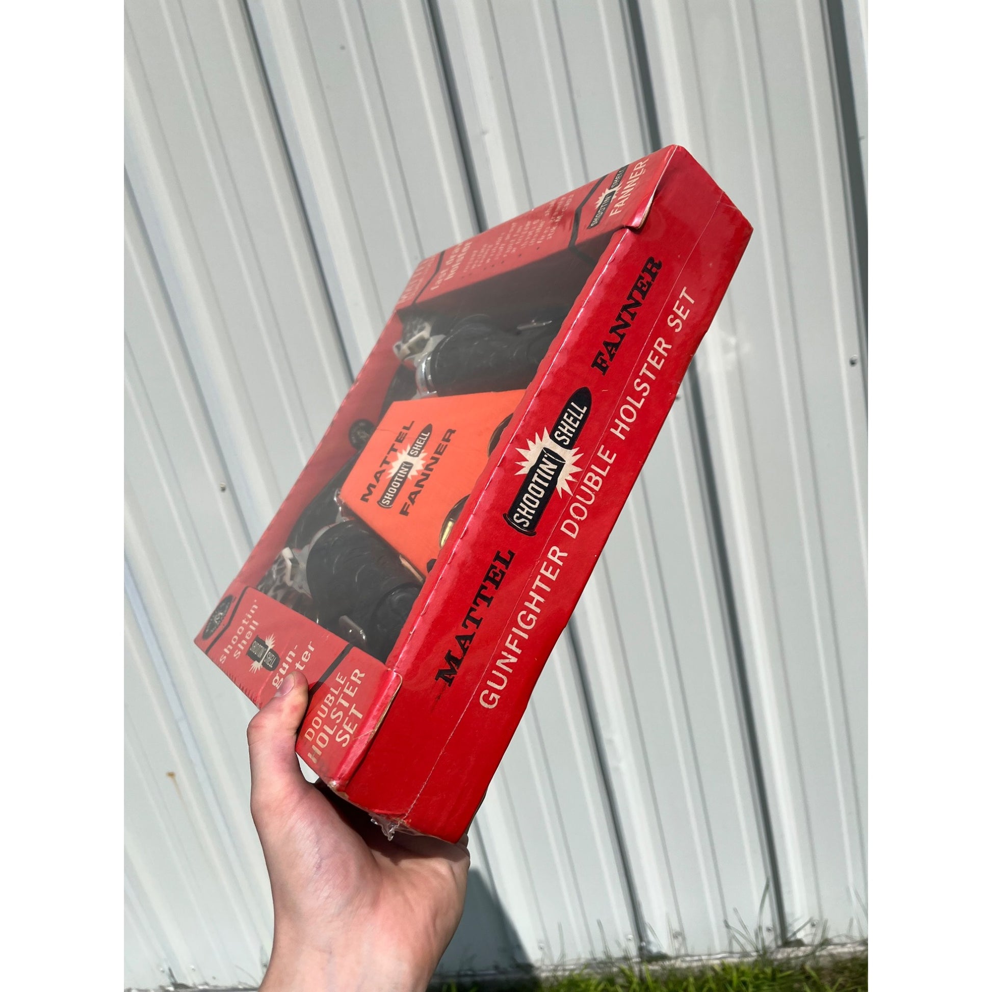 RARE 1961 Mattel Shootin Shell Fanner Gunfighter Double Holster Set NEW SEALED BOX